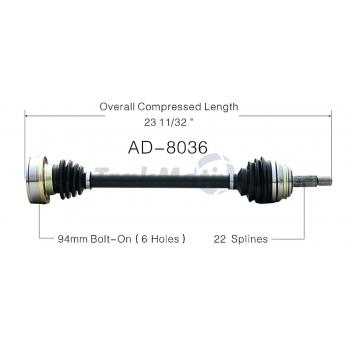 1982 Audi 4000 CV Axle Shaft Front Right TrakMotive AD8036 image 1 of 3