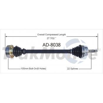 1988 Audi 80 CV Axle Shaft