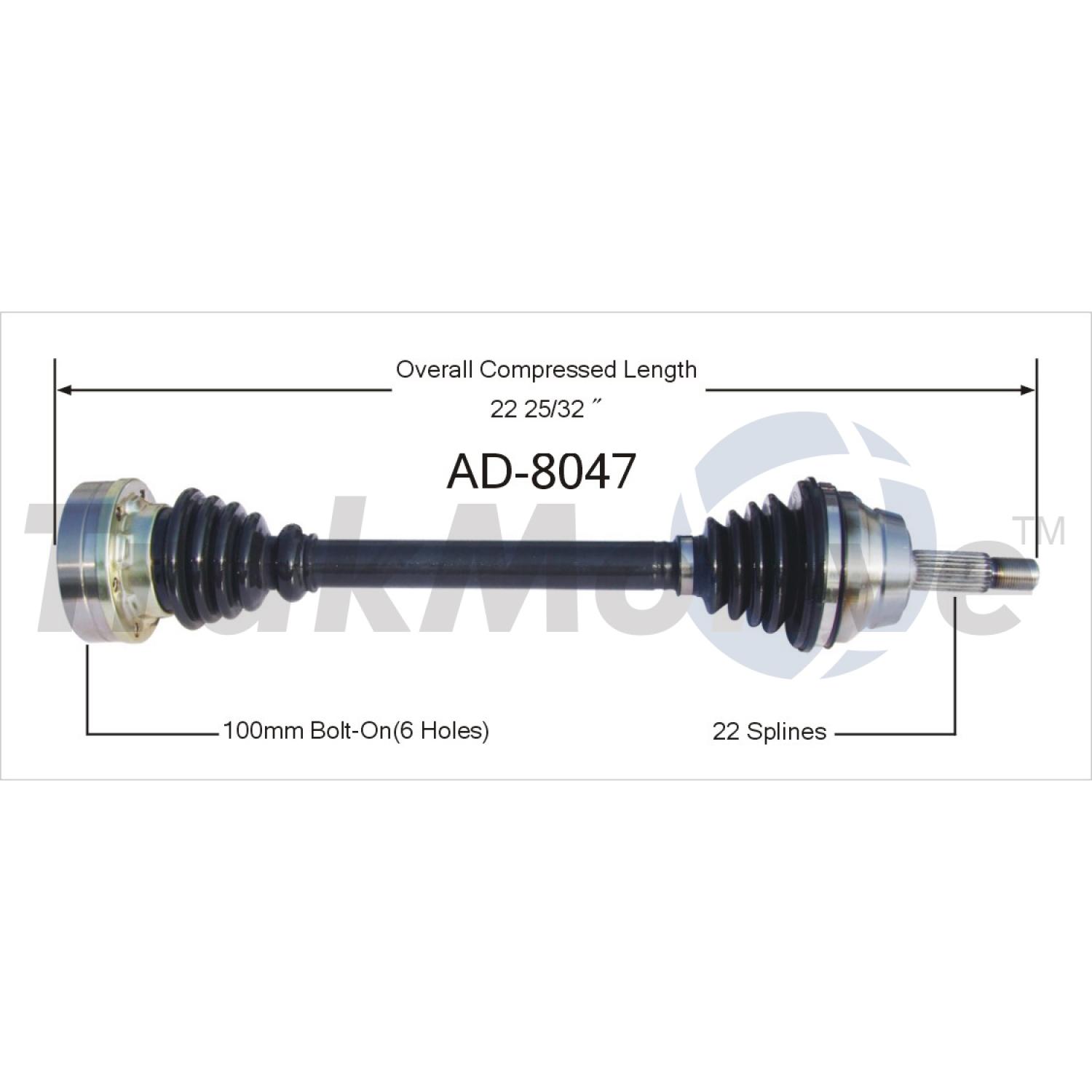 TrakMotive AD8047 - CV Axle Shaft TrakMotive AD8047 CV Axle Shaft product image 1 of 3