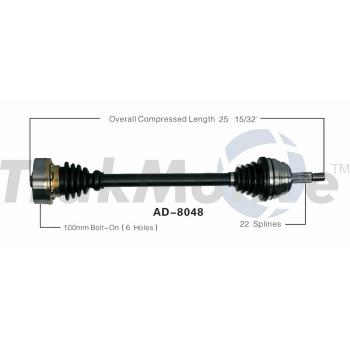 1988 Volkswagen Quantum CV Axle Shaft Front Left TrakMotive AD8048 image 1 of 3