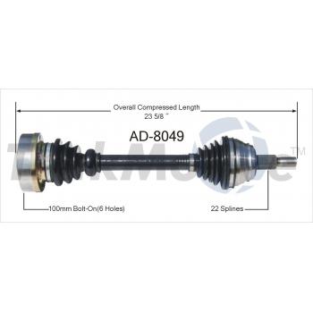 1988 Volkswagen Quantum CV Axle Shaft Front Right TrakMotive AD8049 image 1 of 3