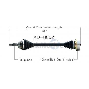 1988 Audi 5000 Quattro CV Axle Shaft