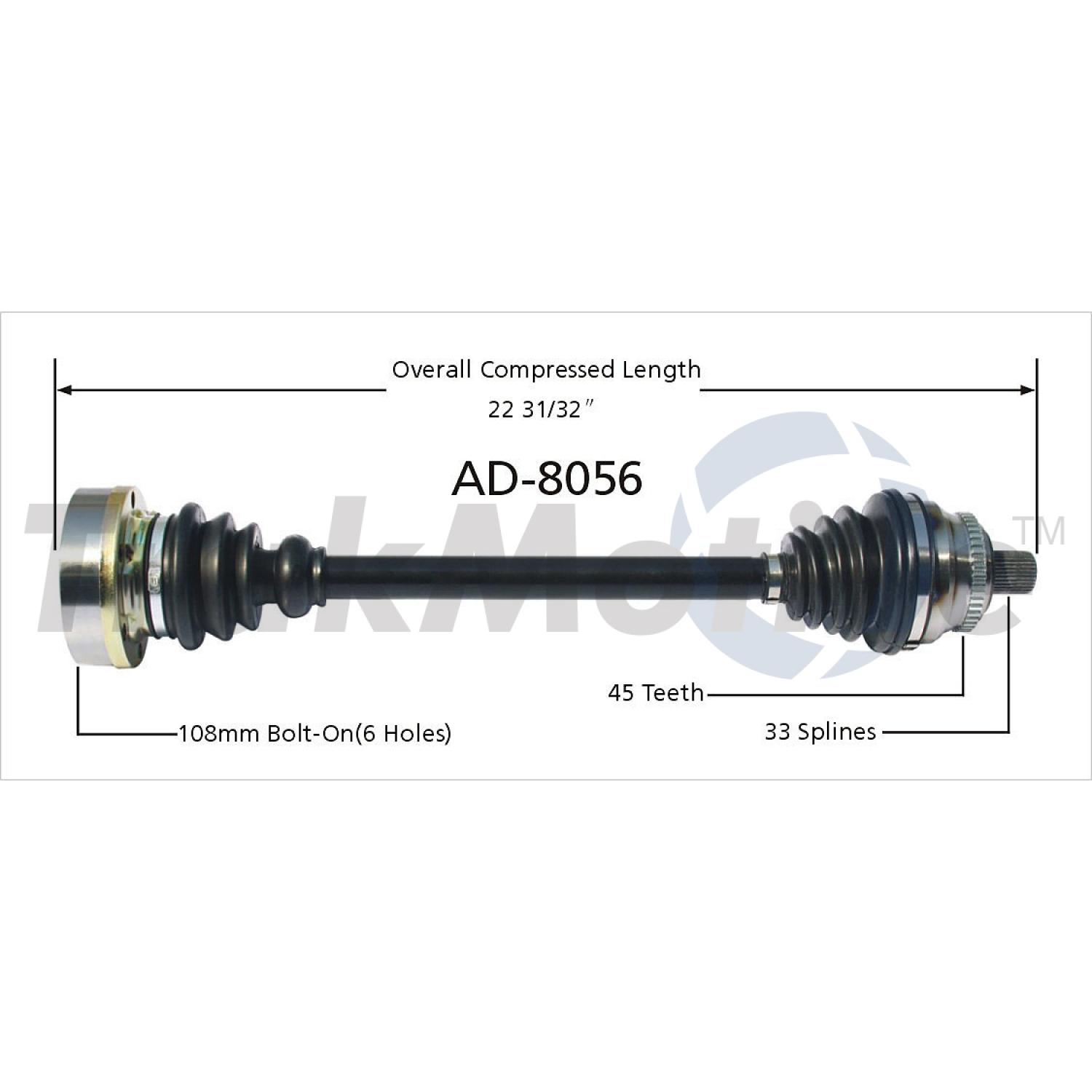 TrakMotive AD8056 - CV Axle Shaft TrakMotive AD8056 CV Axle Shaft product image 1 of 3