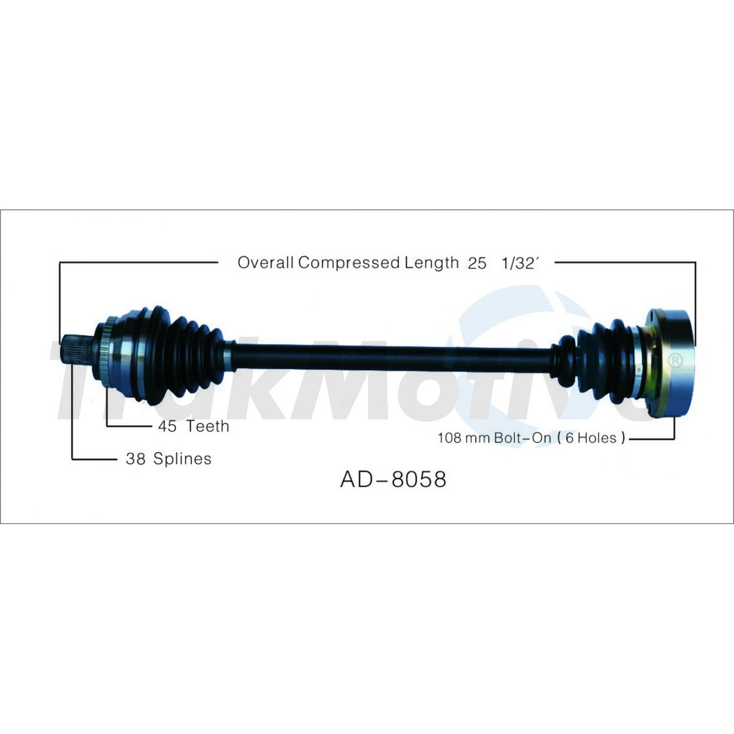 TrakMotive AD8058 CV Axle Shaft product image 1 of 3