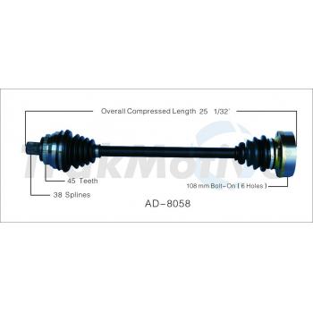 1991 Audi 100 CV Axle Shaft Front Right TrakMotive AD8058 image 1 of 3