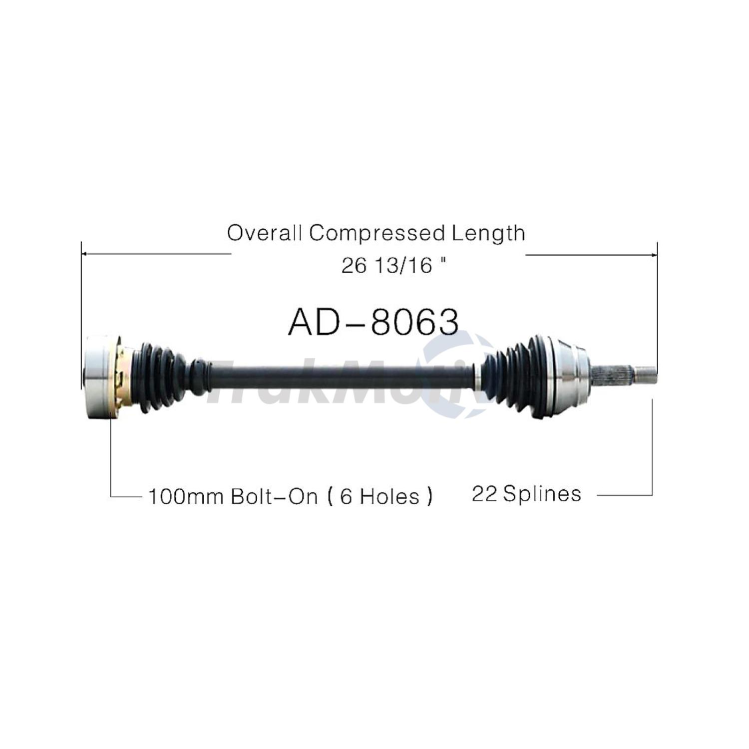 TrakMotive AD8063 - CV Axle Shaft TrakMotive AD8063 CV Axle Shaft product image 1 of 3