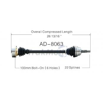 1987 Audi 4000 CV Axle Shaft Front Left TrakMotive AD8063 image 1 of 3