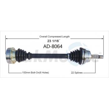 1987 Audi 4000 CV Axle Shaft Front Right TrakMotive AD8064 image 1 of 3