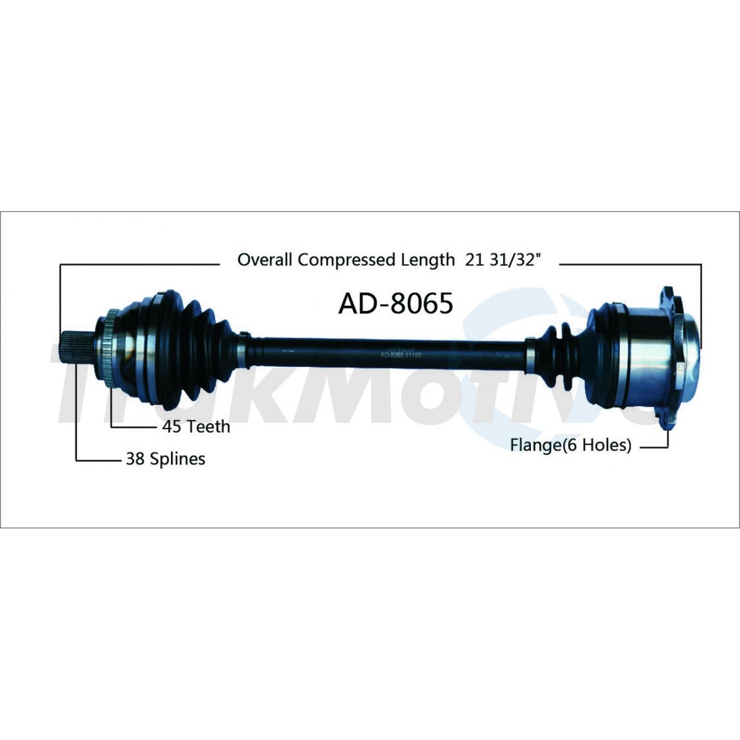 TrakMotive AD8065 - CV Axle Shaft TrakMotive AD8065 CV Axle Shaft product image 1 of 3