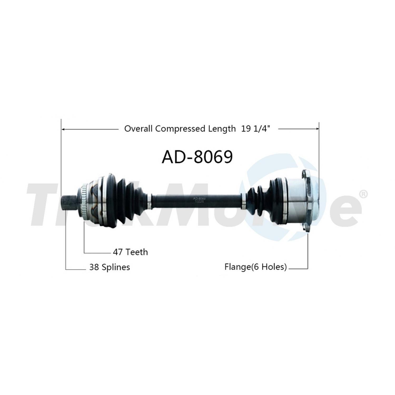 TrakMotive AD8069 - CV Axle Shaft TrakMotive AD8069 CV Axle Shaft product image 1 of 3