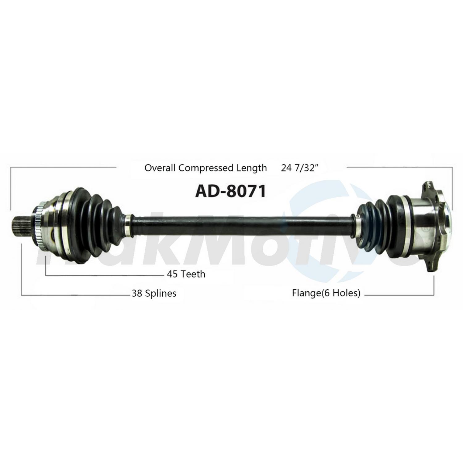 TrakMotive AD8071 - CV Axle Shaft TrakMotive AD8071 CV Axle Shaft product image 1 of 3