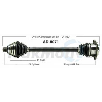1994 Audi 100 CV Axle Shaft Front Left TrakMotive AD8071 image 1 of 3