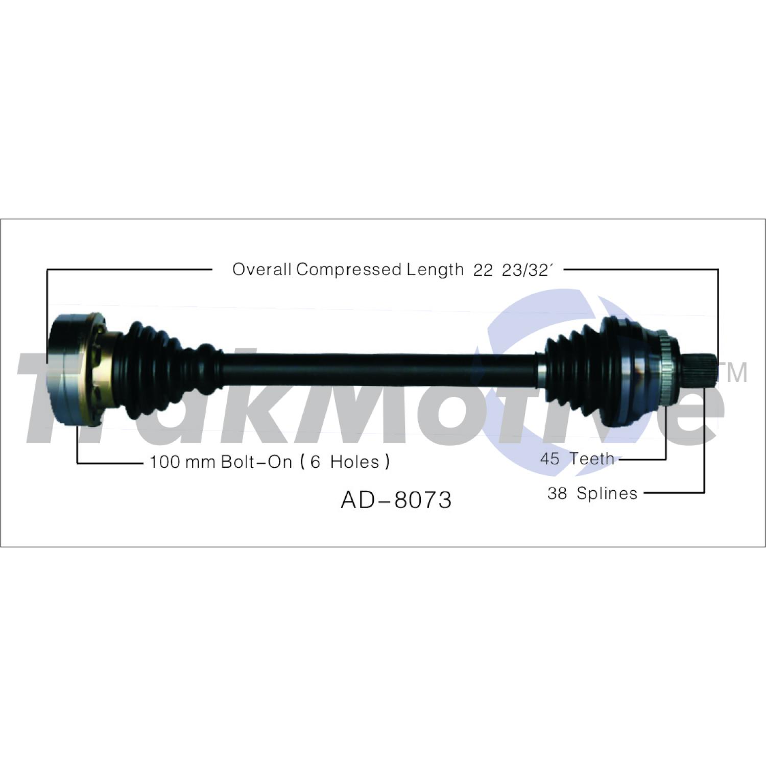 TrakMotive AD8073 CV Axle Shaft product image 1 of 3