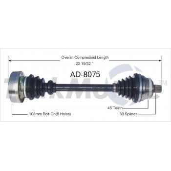 1991 Audi 80 CV Axle Shaft Front Right TrakMotive AD8075 image 1 of 3