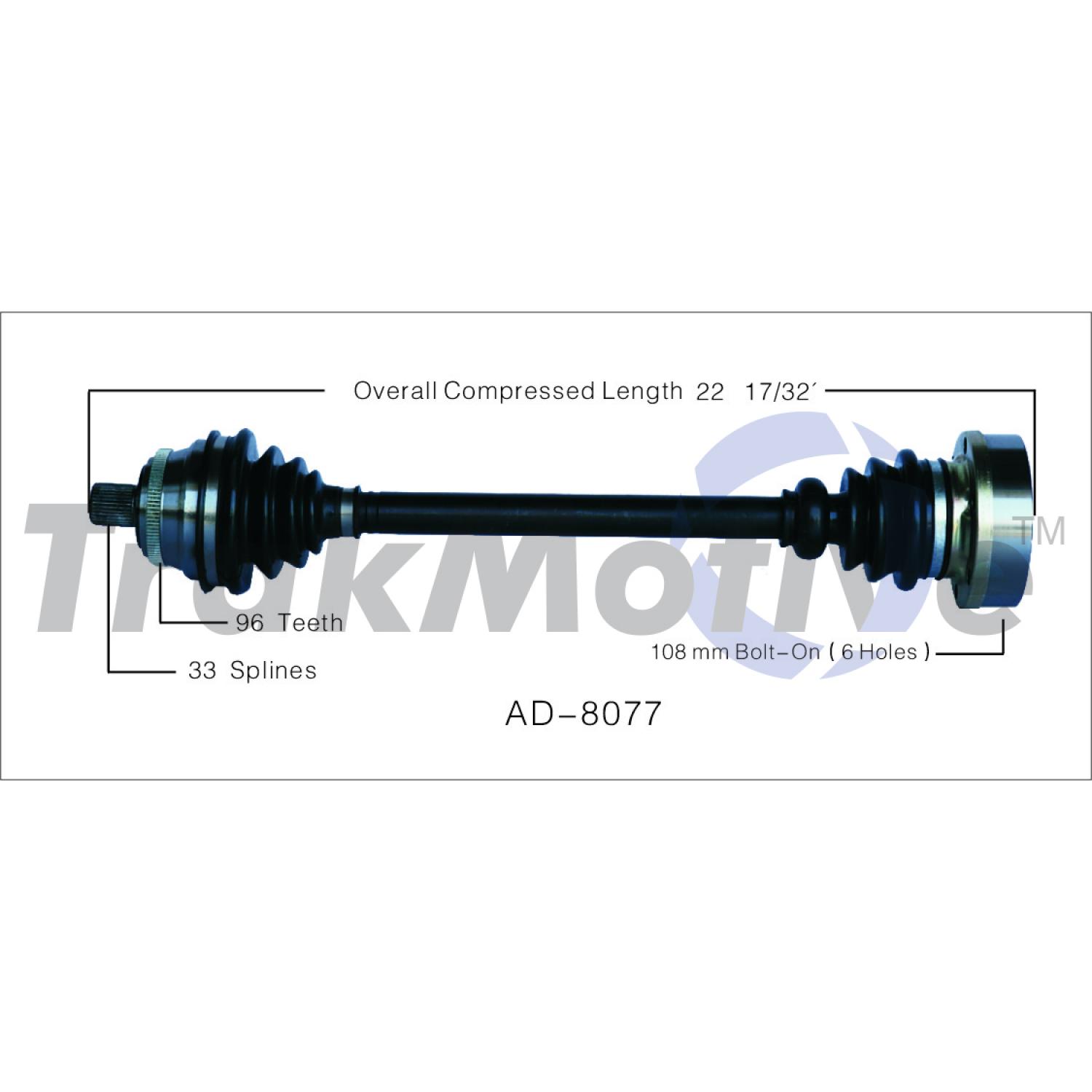 TrakMotive AD8077 - CV Axle Shaft TrakMotive AD8077 CV Axle Shaft product image 1 of 3