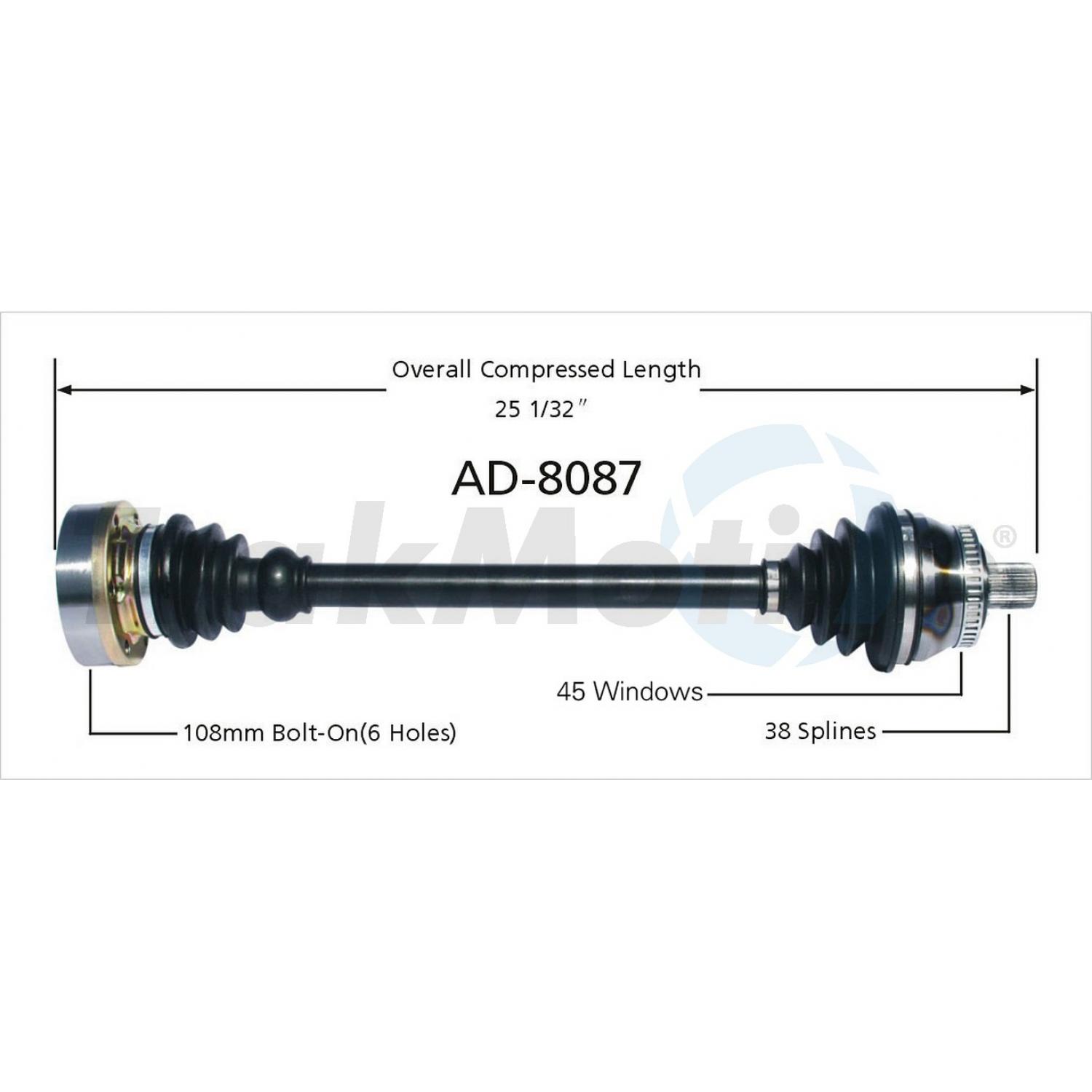 TrakMotive AD8087 - CV Axle Shaft TrakMotive AD8087 CV Axle Shaft product image 1 of 3