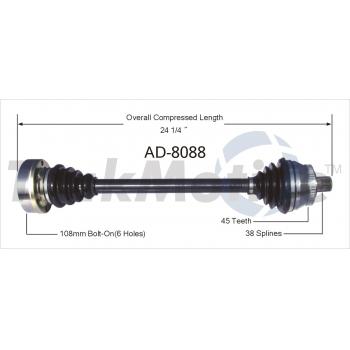 2001 Audi A4 CV Axle Shaft Front Left TrakMotive AD8088 image 1 of 3