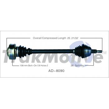 2000 Audi TT Quattro CV Axle Shaft Front Right TrakMotive AD8090 image 1 of 3