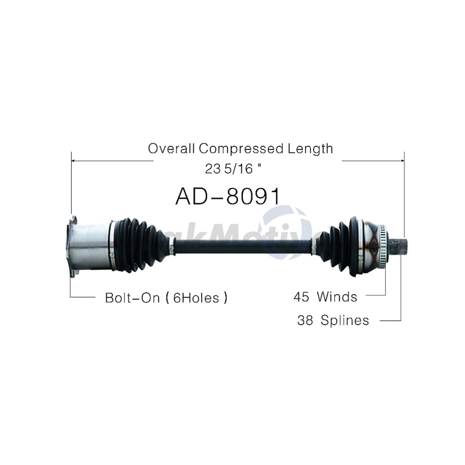 TrakMotive AD8091 - CV Axle Shaft TrakMotive AD8091 CV Axle Shaft product image 1 of 3