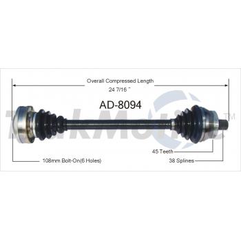 2003 Audi A4 CV Axle Shaft Front Right TrakMotive AD8094 image 1 of 3