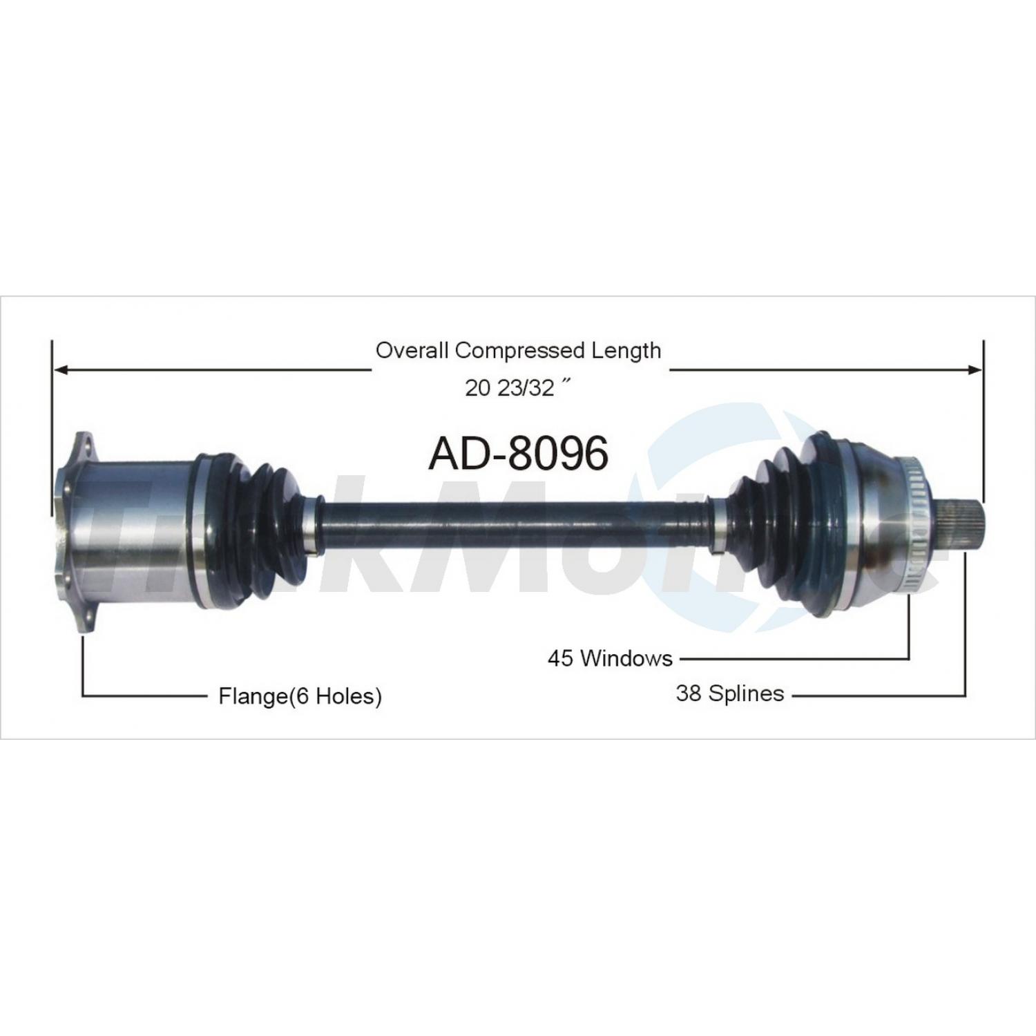 TrakMotive AD8096 - CV Axle Shaft TrakMotive AD8096 CV Axle Shaft product image 1 of 3