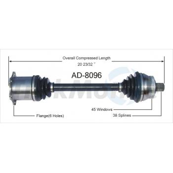 2005 Audi A4 CV Axle Shaft Front Left TrakMotive AD8096 image 1 of 3