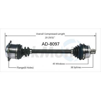 2005 Volkswagen Passat CV Axle Shaft Front Left TrakMotive AD8097 image 1 of 3