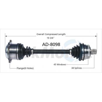 2005 Volkswagen Passat CV Axle Shaft Front Right TrakMotive AD8098 image 1 of 3