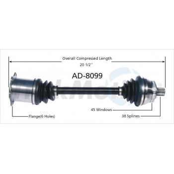 2005 Audi A4 Quattro CV Axle Shaft Front Left TrakMotive AD8099 image 1 of 3