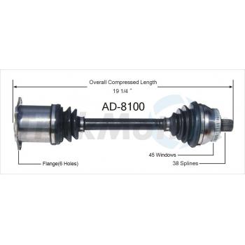 2006 Audi A4 Quattro CV Axle Shaft Front Right TrakMotive AD8100 image 1 of 3