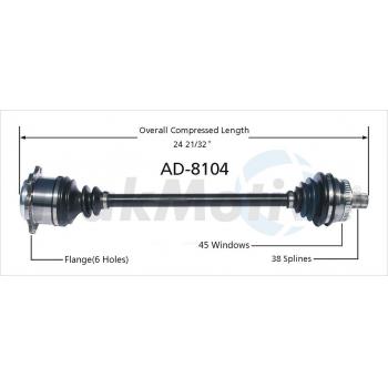 2002 Audi A4 Quattro CV Axle Shaft Front Right TrakMotive AD8104 image 1 of 3