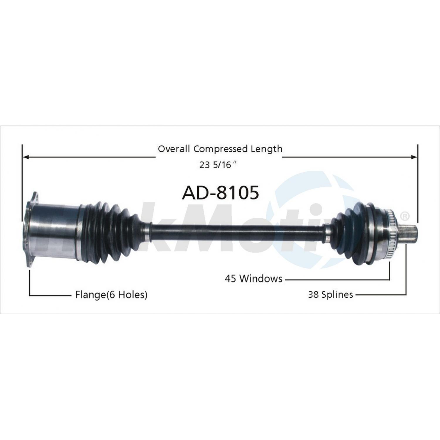 TrakMotive AD8105 - CV Axle Shaft TrakMotive AD8105 CV Axle Shaft product image 1 of 3