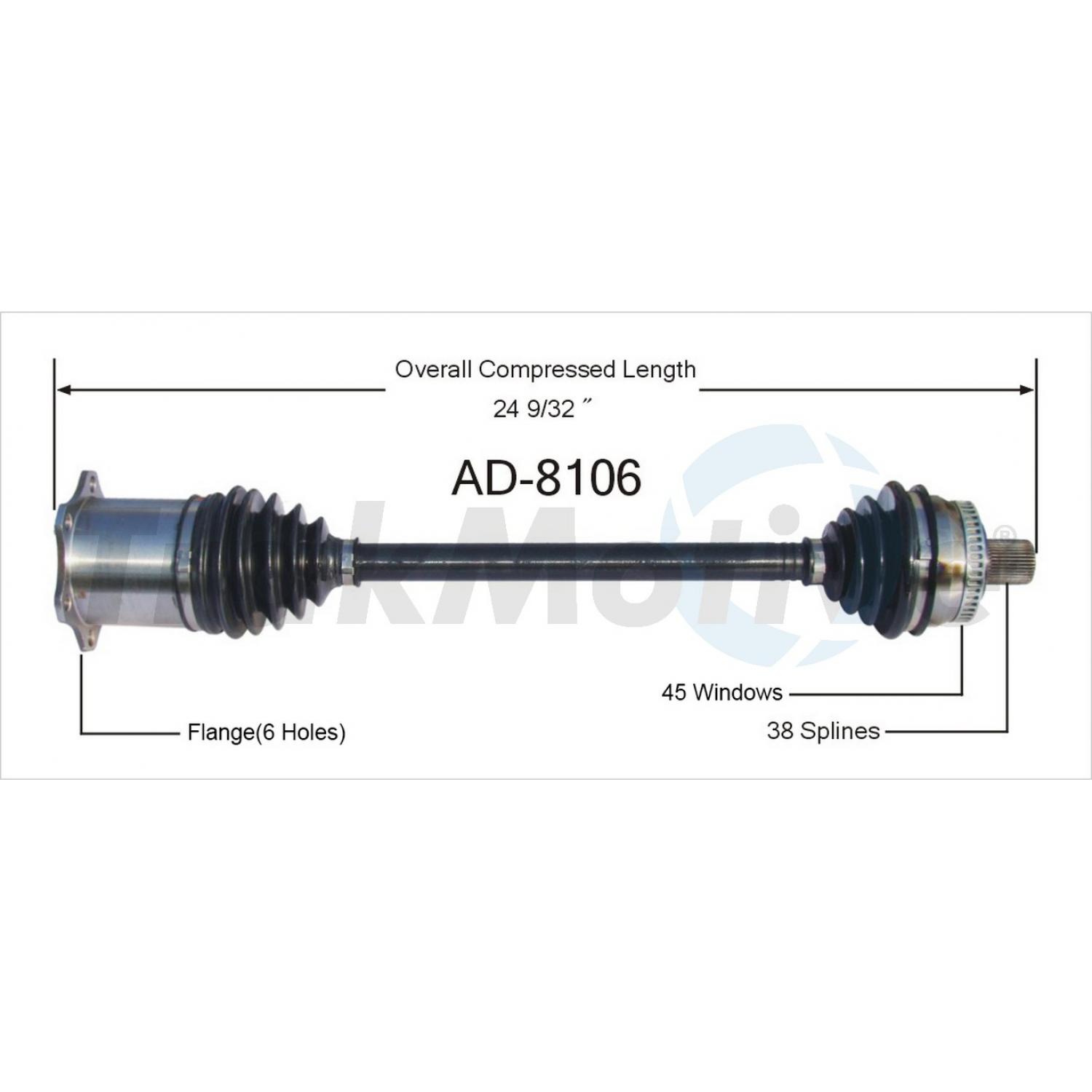 TrakMotive AD8106 - CV Axle Shaft TrakMotive AD8106 CV Axle Shaft product image 1 of 3