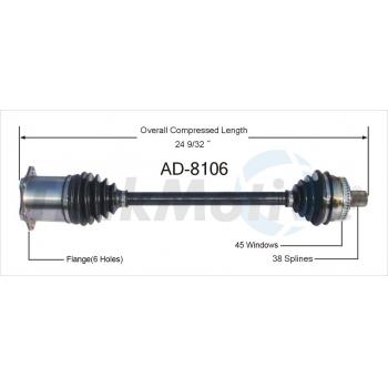 2006 Audi A4 Quattro CV Axle Shaft Front Right TrakMotive AD8106 image 1 of 3