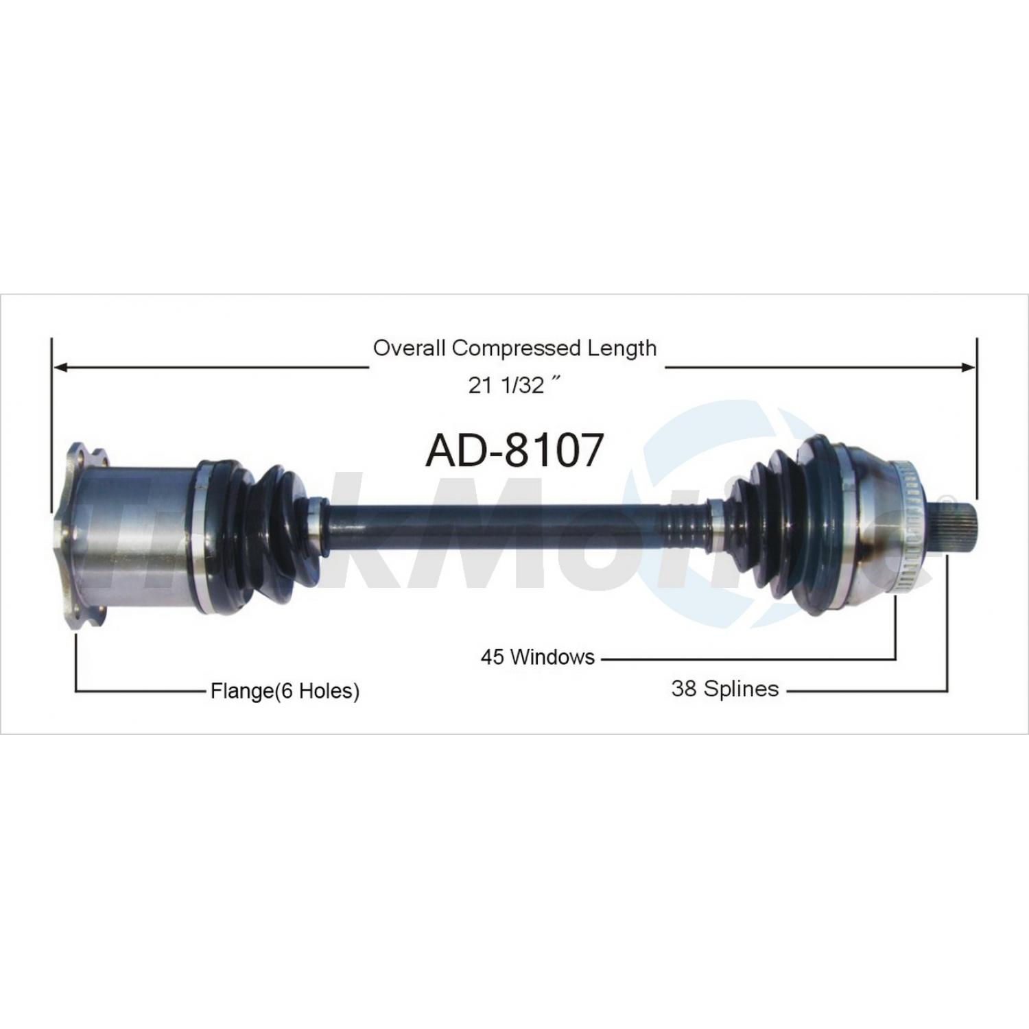 TrakMotive AD8107 - CV Axle Shaft TrakMotive AD8107 CV Axle Shaft product image 1 of 3