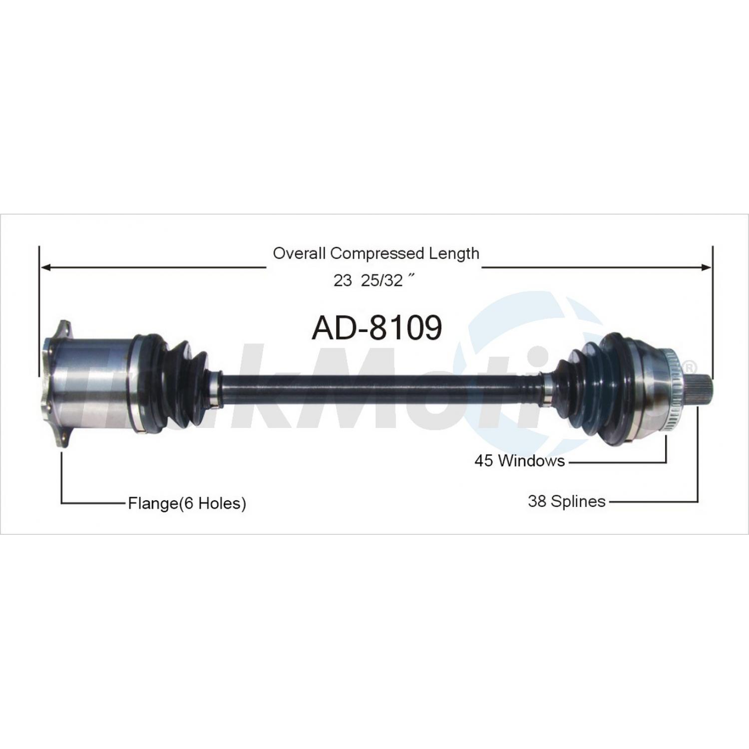 TrakMotive AD8109 CV Axle Shaft product image 1 of 3