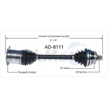 2004 Audi A6 Quattro CV Axle Shaft Front Left TrakMotive AD8111 image 1 of 3