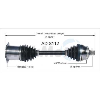2004 Audi A6 Quattro CV Axle Shaft Front Right TrakMotive AD8112 image 1 of 3