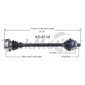 2004 Audi A6 Quattro CV Axle Shaft Front Right TrakMotive AD8114 image 1 of 3