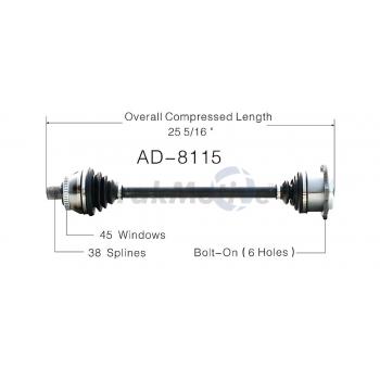 1998 Audi A6 Quattro CV Axle Shaft Front Right TrakMotive AD8115 image 1 of 3
