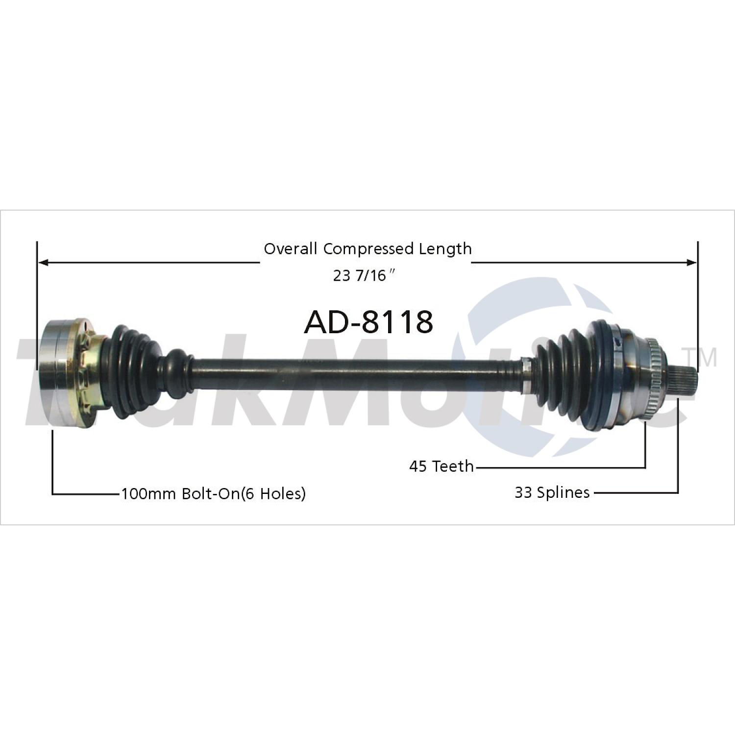 TrakMotive AD8118 - CV Axle Shaft TrakMotive AD8118 CV Axle Shaft product image 1 of 3