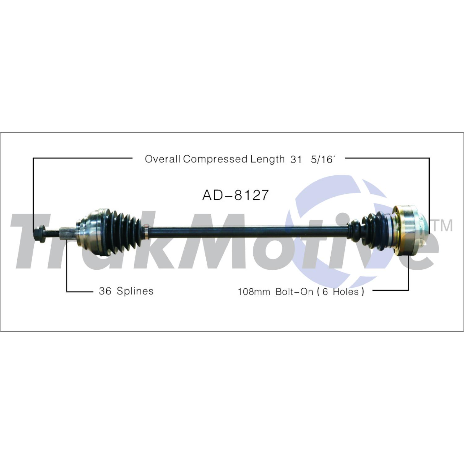 TrakMotive AD8127 - CV Axle Shaft TrakMotive AD8127 CV Axle Shaft product image 1 of 3