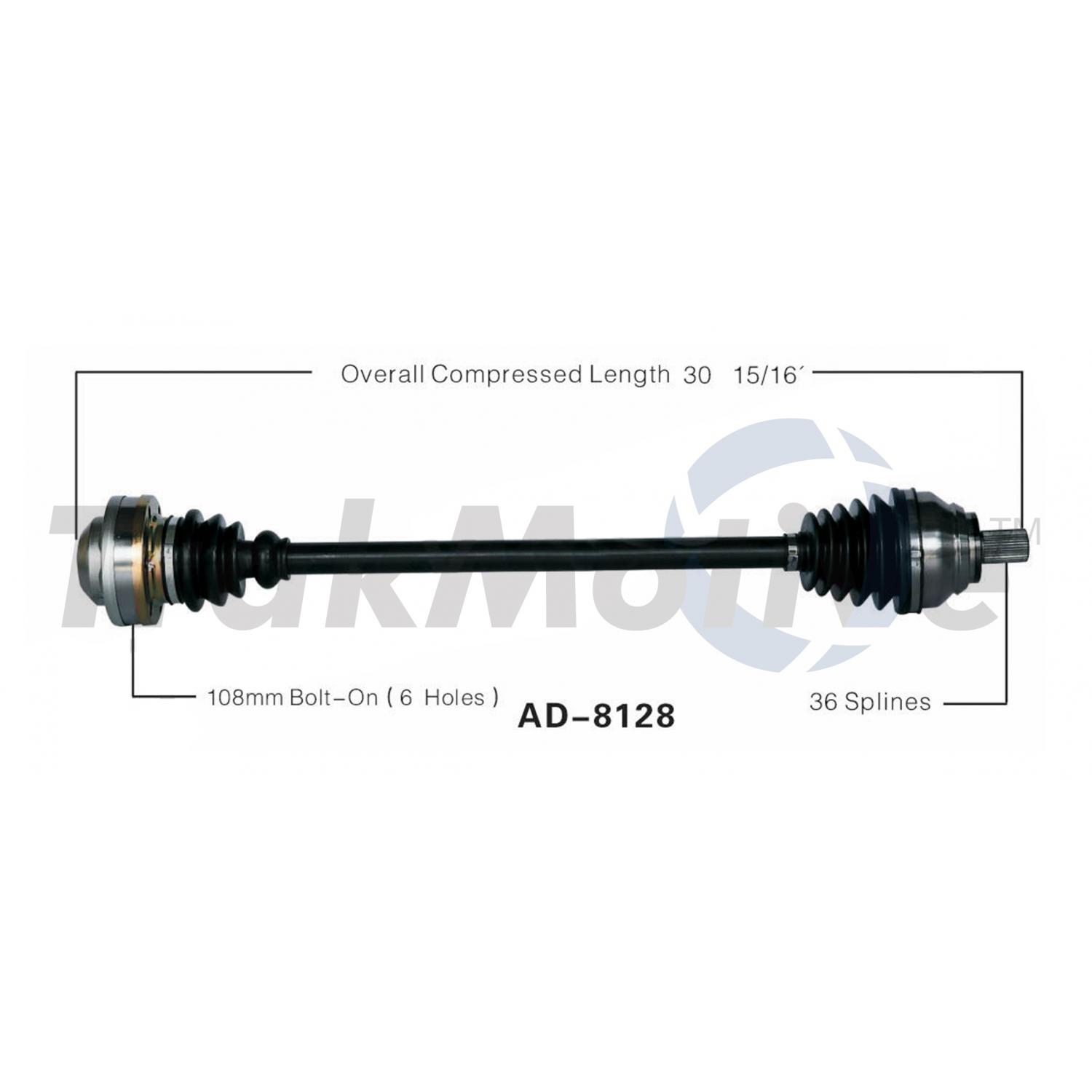 TrakMotive AD8128 - CV Axle Shaft TrakMotive AD8128 CV Axle Shaft product image 1 of 3