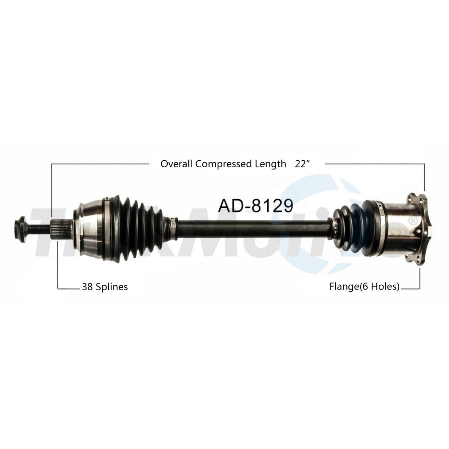 TrakMotive AD8129 - CV Axle Shaft TrakMotive AD8129 CV Axle Shaft product image 1 of 3