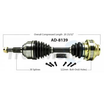 2007 Volkswagen Touareg CV Axle Shaft Front Left TrakMotive AD8139 image 1 of 3