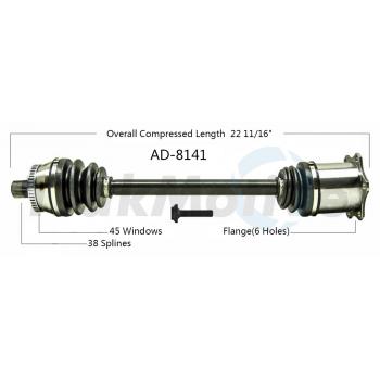 2005 Audi S4 CV Axle Shaft Front Left TrakMotive AD8141 image 1 of 3