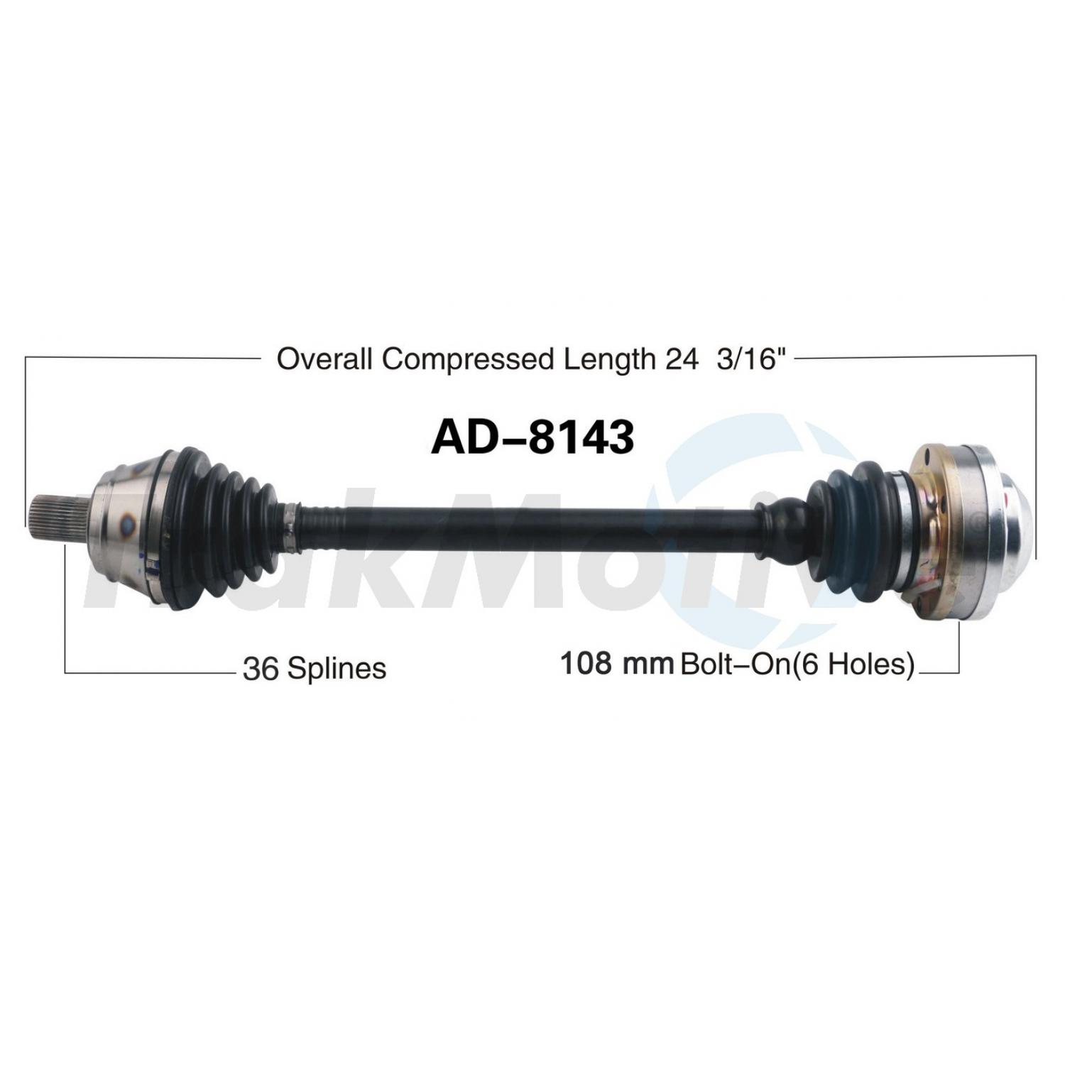 TrakMotive AD8143 - CV Axle Shaft TrakMotive AD8143 CV Axle Shaft product image 1 of 3