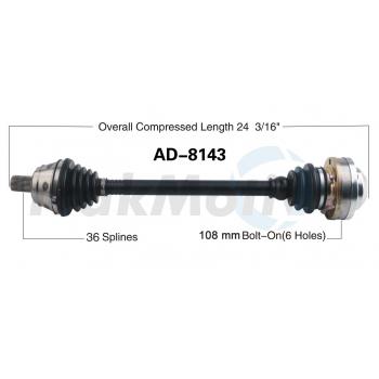2003 Audi TT Quattro CV Axle Shaft Front Right TrakMotive AD8143 image 1 of 3