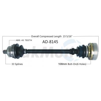 2002 Audi S4 CV Axle Shaft Rear Left TrakMotive AD8145 image 1 of 3