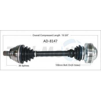 2014 Audi TT CV Axle Shaft
